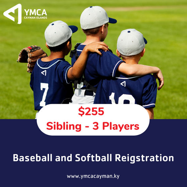 YMCA 2026 Baseball / Softball Registration Fee - (Sibling discount 3 children)